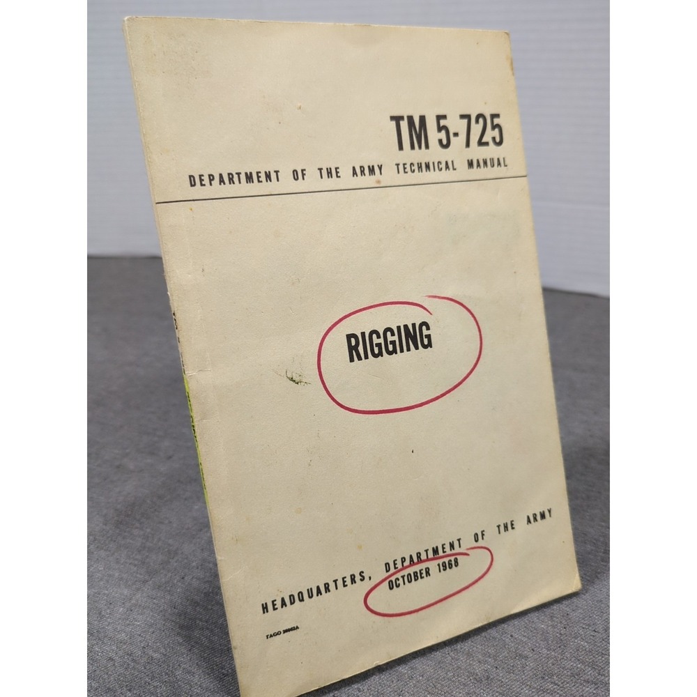 RIGGING TM 5-725 October 1968 Department of The Army Technical Manual